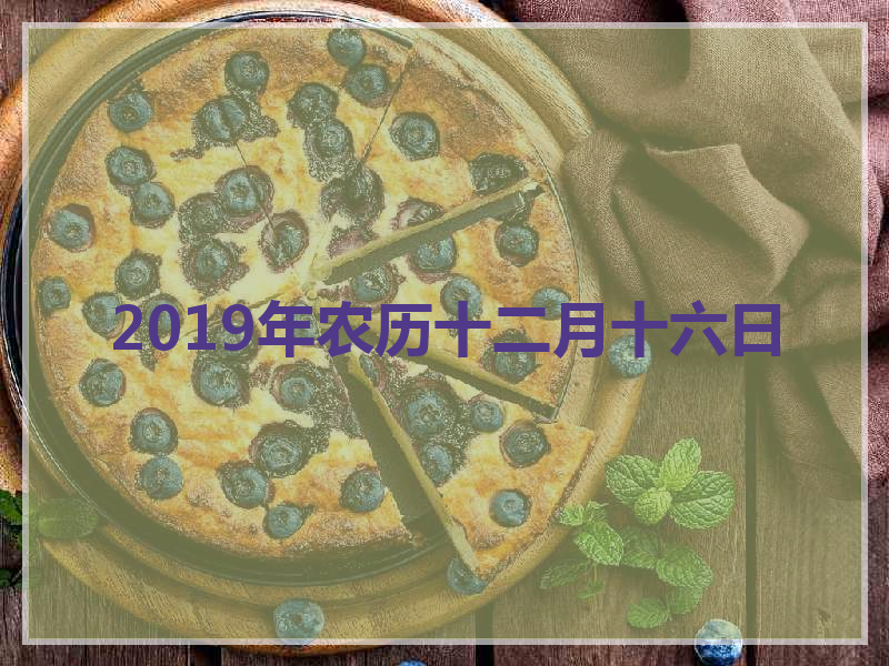 2019年农历十二月十六日